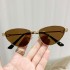 2024 New Personalized Fashion Metal Small Green Frame Sunglasses European and American Fashion Dressing Cat Eye Sunglasses Instagram Glasses