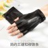 Women's half finger short thin leather gloves, driving and cycling sheepskin gloves, touch screen, motorcycle sports and fitness, outdoor