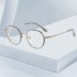 New fashionable and versatile round frame unisex trendy and personalized all titanium frame optical mirror can be equipped with ultra light degree