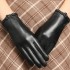 Leather gloves for women, warm and plush, thick for winter cycling and driving, touch screen, sheepskin top layer, fashionable for hand repair