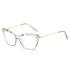 2020 Retro Transparent Multi faceted Crystal Eyeframe for Myopia, Metal Frame with Spring Foot Flat Mirror for Men and Women