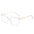 2020 Retro Transparent Multi faceted Crystal Eyeframe for Myopia, Metal Frame with Spring Foot Flat Mirror for Men and Women