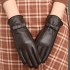 Leather gloves, women's hair, sheepskin, fashionable hand repair, autumn and winter with thick velvet, warm touch screen, driving, cycling, electric bike