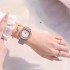 New style silicone tape fashion student women's watch women's watch diamond inlaid square niche quartz watch wholesale and foreign trade