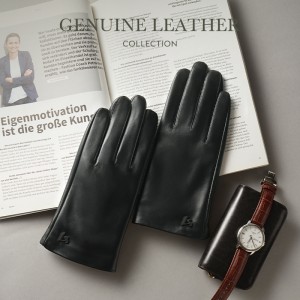 Genuine leather gloves for men in autumn and winter, thickened with fleece to prevent cold and keep warm. Suitable for driving, cycling, business, touch screen, top layer sheepskin