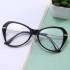 New internet celebrity anti blue light glasses for men and women with cat eyes, large frame, spring leg, flat lens, European and American fashion street photography glasses