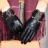 Leather gloves for women, winter warmth, Korean fashion, driving and cycling, touch screen, thin sheepskin layer, hand repair gloves