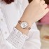 Full brand round watch for women, rhinestone steel strip, Instagram style student fashion watch, women's Korean version fashion watch