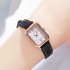 New ladies' simple and niche design, light luxury temperament, small square green watch, quartz watch for middle and high school students' exams