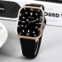 2024 new square watch student party women's large plate light luxury niche fashion life waterproof versatile quartz watch