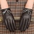 Women's leather gloves for autumn and winter, warm and thickened with fleece, short design for driving and cycling, top layer sheepskin touch screen leather gloves