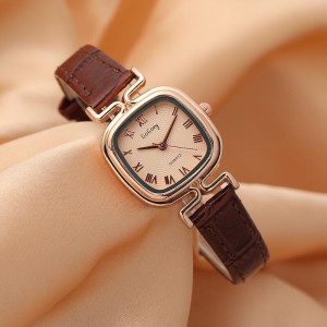 New fashionable women's watch, female model, student niche, light luxury, simple temperament, square dial, high-end quartz watch