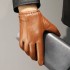 Leather gloves for men, autumn and winter, with thickened fleece for warmth, driving and riding motorcycles, touch screen, top layer sheepskin gloves