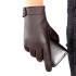 Leather gloves for men in winter, warm and plush, thick and touch screen, business driving, cycling, handsome imitation deer skin sheepskin