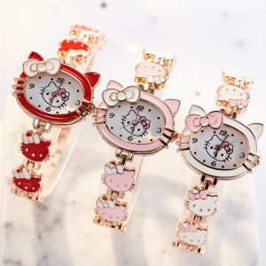 New Style Fashionable Cute Children's Watch Student KT Cat Watch Women's Electronic Quartz Watch