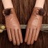 Leather gloves for women in autumn and winter, thickened with fleece to keep warm while driving, cycling, and riding electric bikes. Outdoor top layer sheepskin touch screen gloves