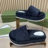 G Home High Version Thick Bottom Letter Imprinted One line Slippers 2022 New Anti slip Suede Large Foreign Trade Slippers