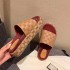 G Home 2023 New Internet Celebrity Sandals Embroidered Slippers Printed High Rise Thick Bottom Casual One Word Women's Sandals Couple