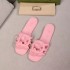 G Home Hollow Jelly Color One Word Slippers 2024 Spring and Summer New Double G Logo Integrated Injection Molding Square Head Sandals