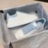 McQueen Lacquer Jelly Blue Tail 22 New Mesh Inner Leather Breathable Thick Bottom Increased Height White Shoes Canvas Shoes Outer