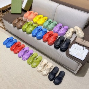 G Home Baotou Cave Shoes Thick Bottom 2023 Summer Couple Casual Outerwear Half Top Sponge Cake Coarse Heel Cross border Beach Shoes