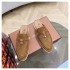 Loro * piana slippers, summer 2023 new item, women's genuine leather bag, half trailer, worn outside, one foot on, M ü ller lazy shoes