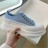 High version McQueen canvas shoes women's white shoes 2021 new casual sponge cake thick sole dad shoes with increased height inside women's shoes