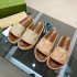 2023 Summer Embroidery New G Home Thick Bottom Waterproof Platform Women's Shoes Sponge Cake Bottom Casual Versatile One Word Slippers