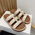 Triumphal Arch Rivet Thick Bottom Slippers 2023 Summer New Flat Bottom Brown Outerwear Roman Cool Slippers for Women