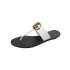 Double toe flat sandals for women in summer, black, European station, metal clip on, soft bottom, exposed toe flip flops