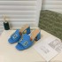 2022 Summer New Fashionable Versatile Women's Shoes with Horseneck Buckle, Thick Heel, One Line Slippers for Outerwear, Women's Cool, Open toed