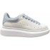 McQueen Lacquer Jelly Blue Tail 22 New Mesh Inner Leather Breathable Thick Bottom Increased Height White Shoes Canvas Shoes Outer