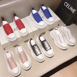 High version McQueen canvas shoes women's white shoes 2021 new casual sponge cake thick sole dad shoes with increased height inside women's shoes