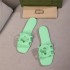 G Home Hollow Jelly Color One Word Slippers 2024 Spring and Summer New Double G Logo Integrated Injection Molding Square Head Sandals