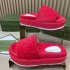 G Home High Version Thick Bottom Letter Imprinted One line Slippers 2022 New Anti slip Suede Large Foreign Trade Slippers