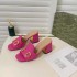 2022 Summer New Fashionable Versatile Women's Shoes with Horseneck Buckle, Thick Heel, One Line Slippers for Outerwear, Women's Cool, Open toed