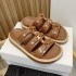 Triumphal Arch Rivet Thick Bottom Slippers 2023 Summer New Flat Bottom Brown Outerwear Roman Cool Slippers for Women