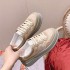 G Home's Spring 2023 New Thick Bottom Height Increasing Biscuit Shoes Versatile, Casual, Sports, Genuine Leather Round Head, White Shoes for Women