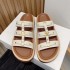 Triumphal Arch Rivet Thick Bottom Slippers 2023 Summer New Flat Bottom Brown Outerwear Roman Cool Slippers for Women