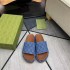 G Home 2023 New Internet Celebrity Sandals Embroidered Slippers Printed High Rise Thick Bottom Casual One Word Women's Sandals Couple