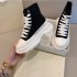 2021 new McQueen high top canvas shoes for women and couples, thick soled sponge cake white shoes, sporty and slim dad shoes, trendy