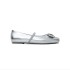 2024 New Genuine Leather Silver Ballet Shoes Butterfly Bow Square Head SF Flat Bottom Strap Mary Jane Single Shoes