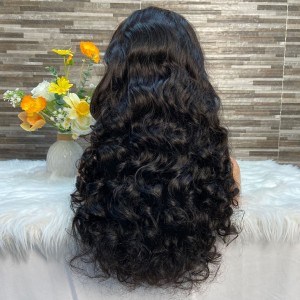 Fumilooselacewigs Front Lace Wig 300% Non Glue Headset Lace Real Hair Cross border New Product