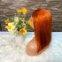 Cross border Orange 350 Bob Wig Black Wig 13x4 lace frontal wig 100% real hair