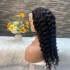 Cross border natural 13X4 lace front wig deep wave real hair