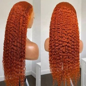 Cross border hot selling 350 # color 13X4 lace front wig water wave