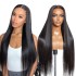 Cross border full human hair transparent lace wig customization 13x4 lace frontal wig wig headband