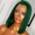 Cross border dark green bob wig short hair black 13x4 lace frontal wig real hair