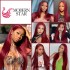 Cross border hot selling 99j color 13X4 lace front wig straight wig