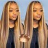 P4/27 Color Water Wave Front Lace Real Hair Wig Lace Front Cross border Exclusive